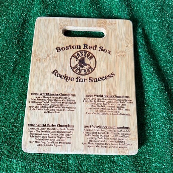 Boston Red Sox World Series Champions Bamboo Cutting Board Recipe for Success - Picture 1 of 11